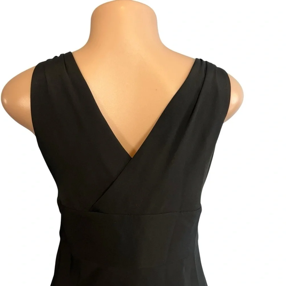 J.Crew Elegant Black Sleeveless Silk Midi Dress